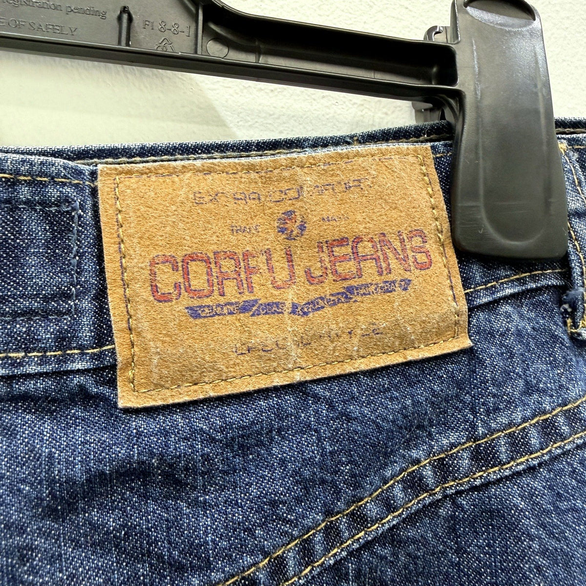 Corfu Jeans Womens Dark Blue Denim A-Line Skirt by Size 14 Vintage