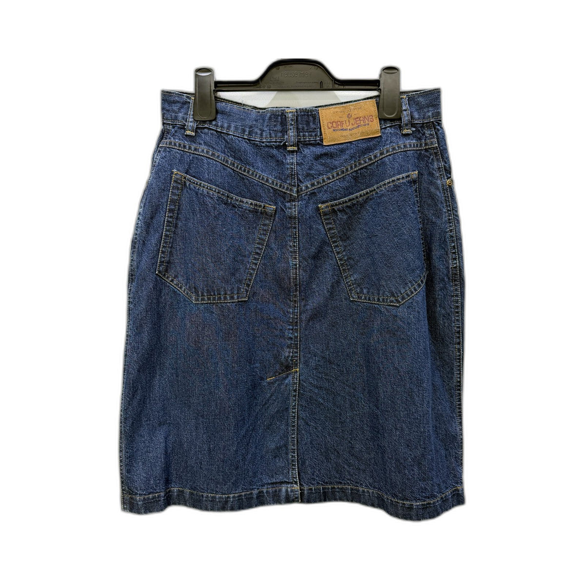 Corfu Jeans Womens Dark Blue Denim A-Line Skirt by Size 14 Vintage