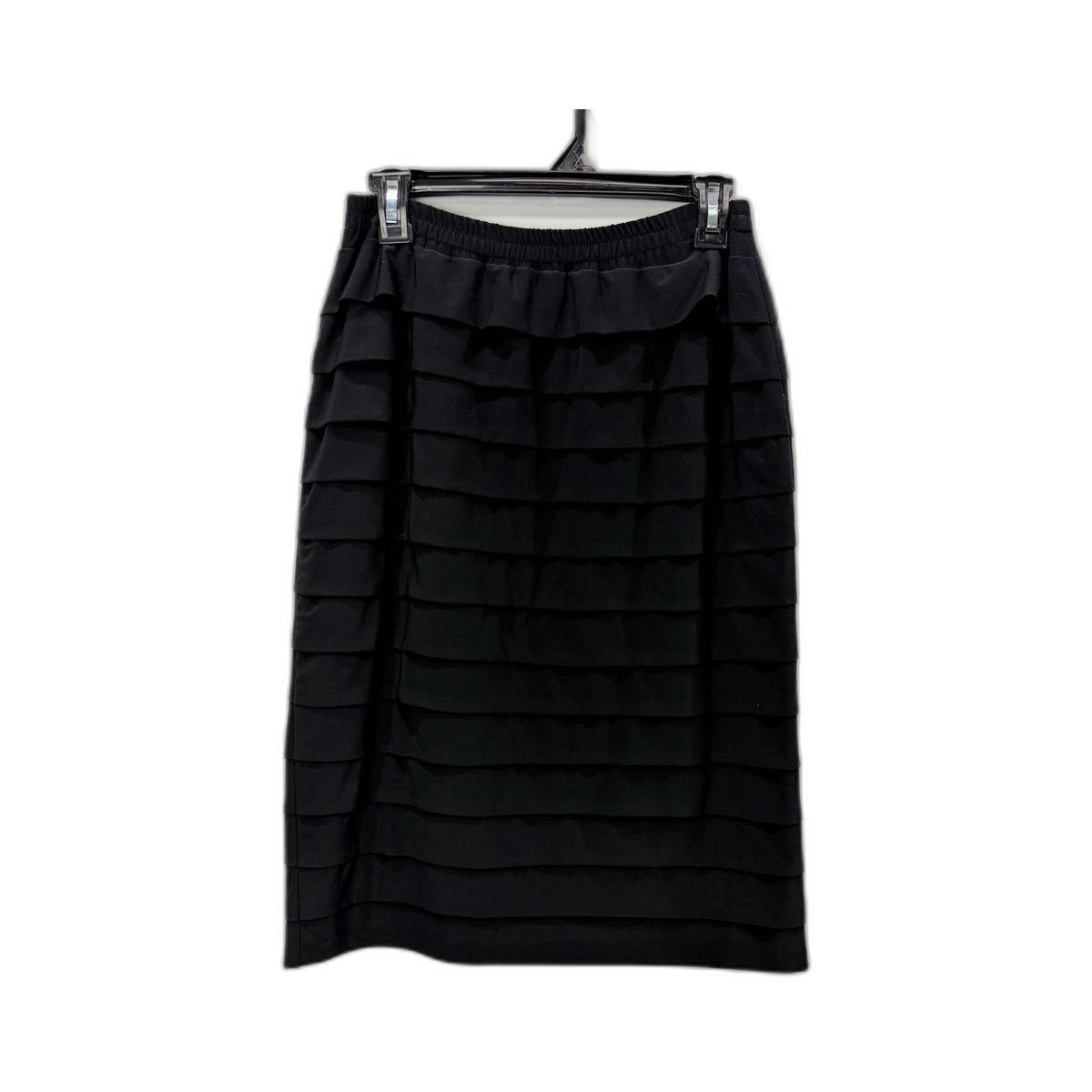 JK Fashion Womens Black Tiered Ruffle Skirt Size 14