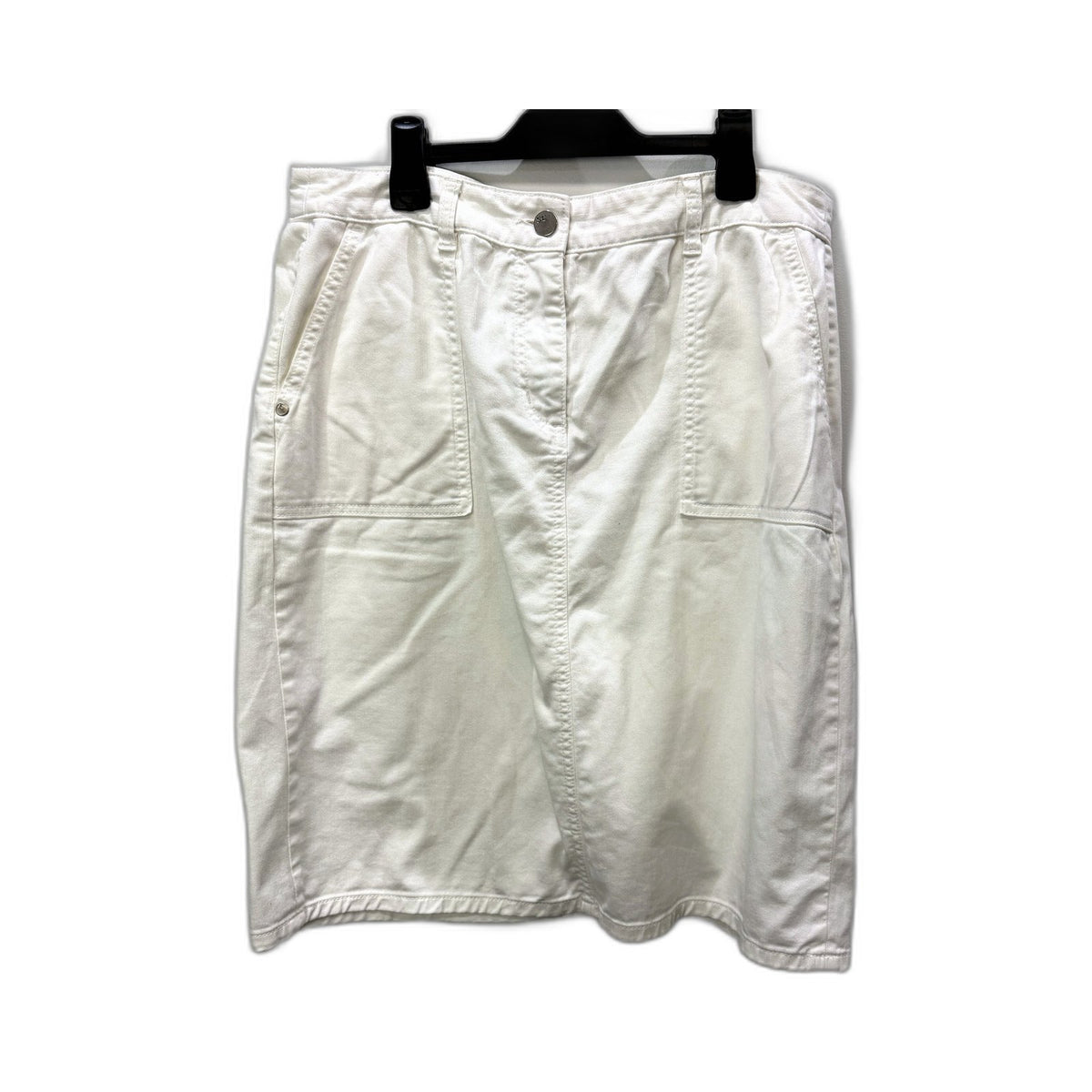 Sportcraft Womens White Denim Skirt Knee Length Vintage Style by Size 12