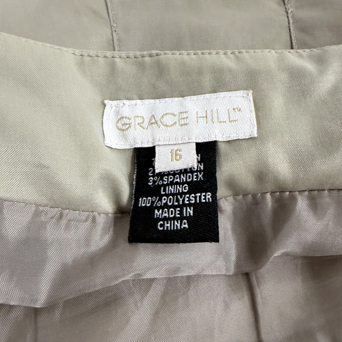 Grace Hill Womens Beige A-Line Pleated Midi Skirt Size 16