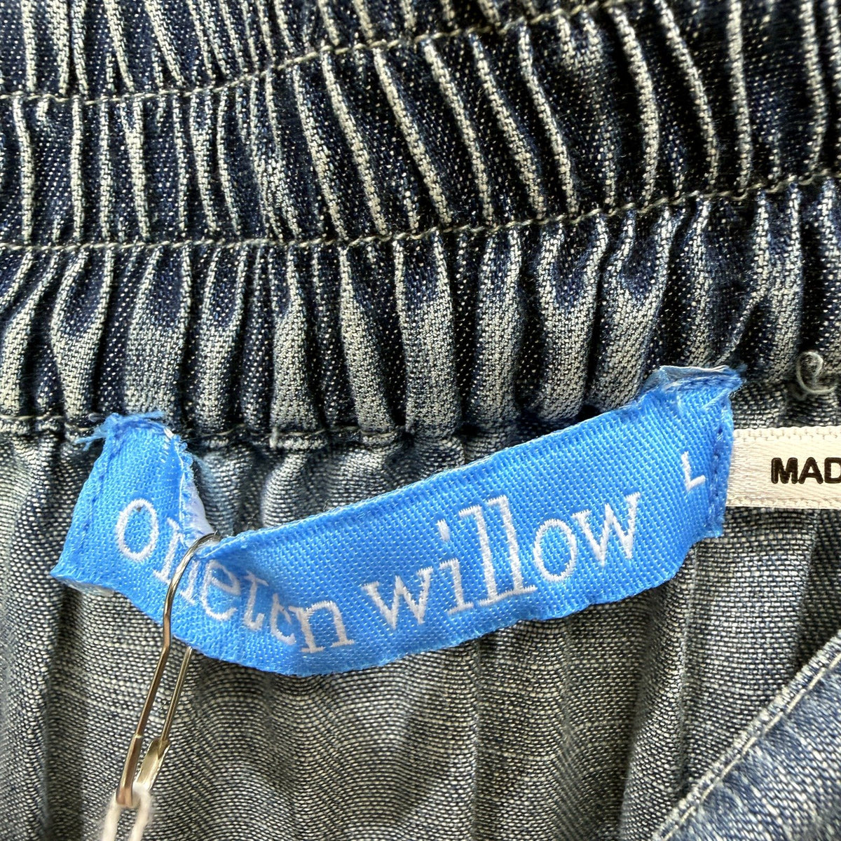 OneTenWillow Womens Lyocell Maxi Skirt Dark Blue - Size L NEW
