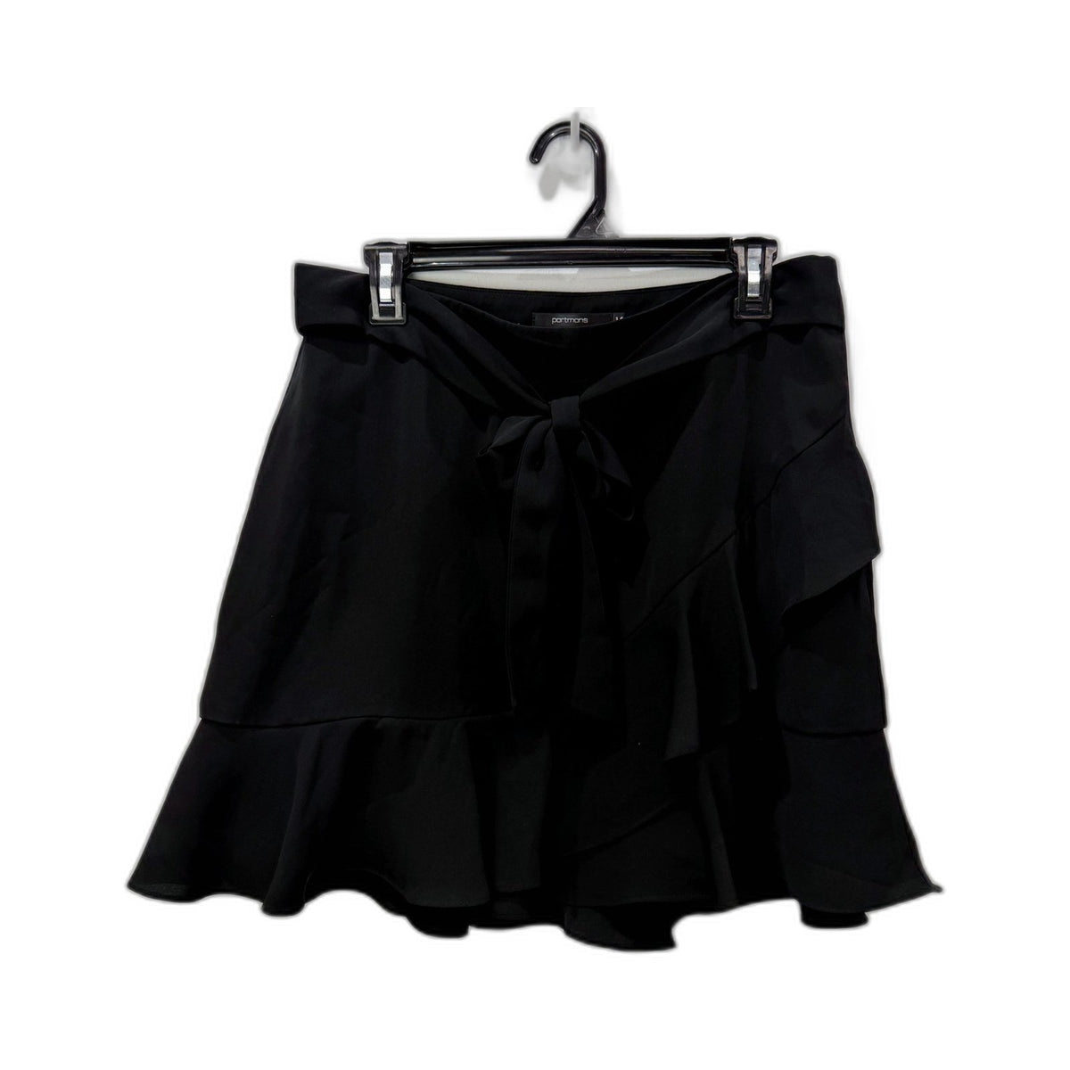 Portmans Womens Tiered Ruffle Mini Skirt Black Size 14 NEW