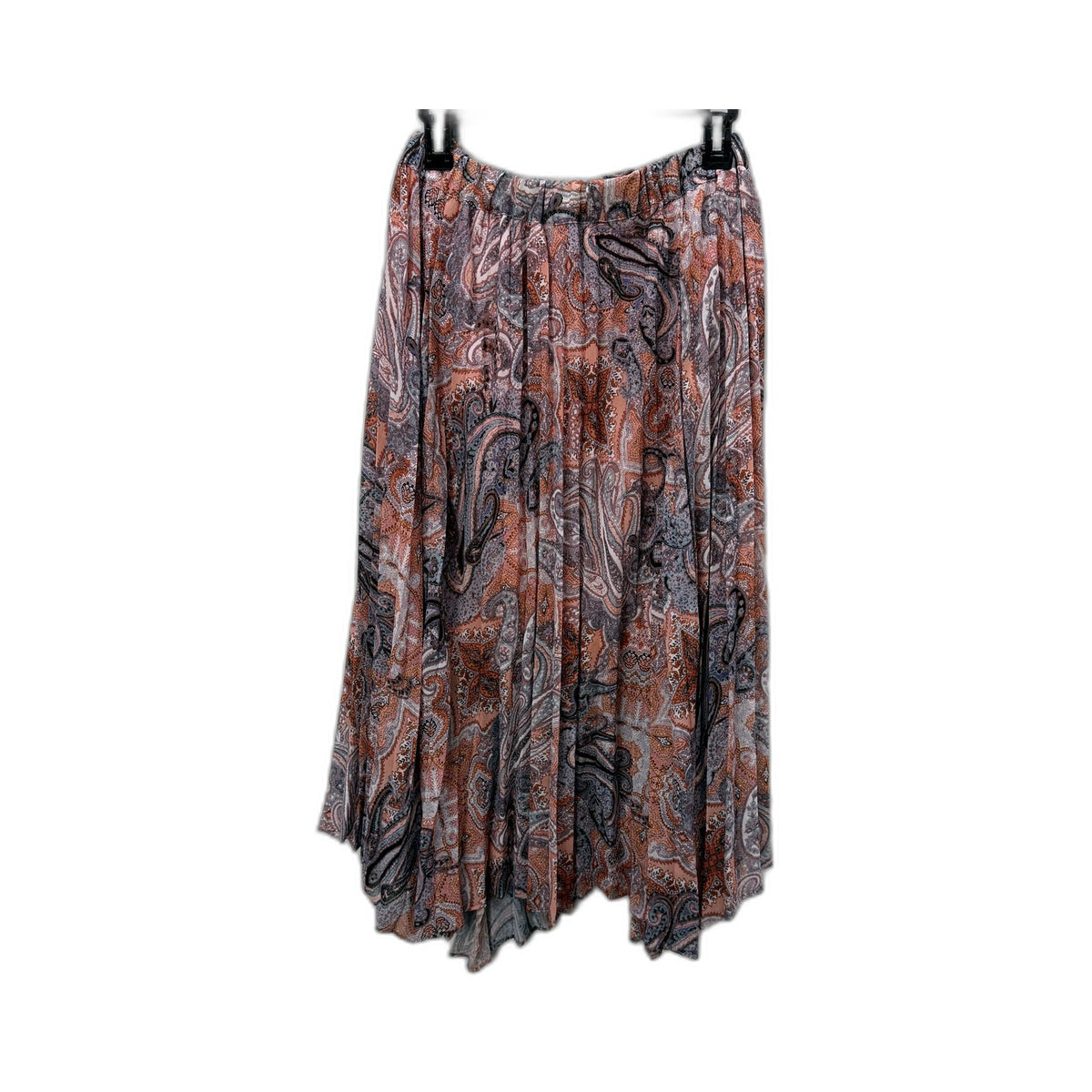 Portmans Womens Paisley Midi Skirt Handkerchief Hem Multi Color Size 10 NEW