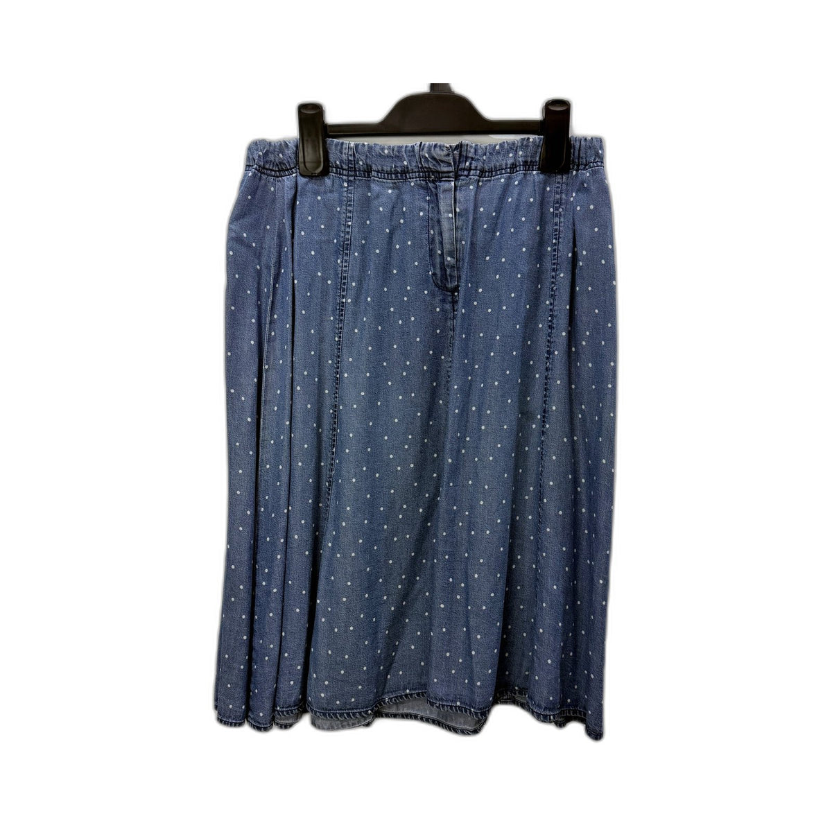 Sportscraft Womens A-Line Skirt Blue Polka Dot Elastic Waist Size 14