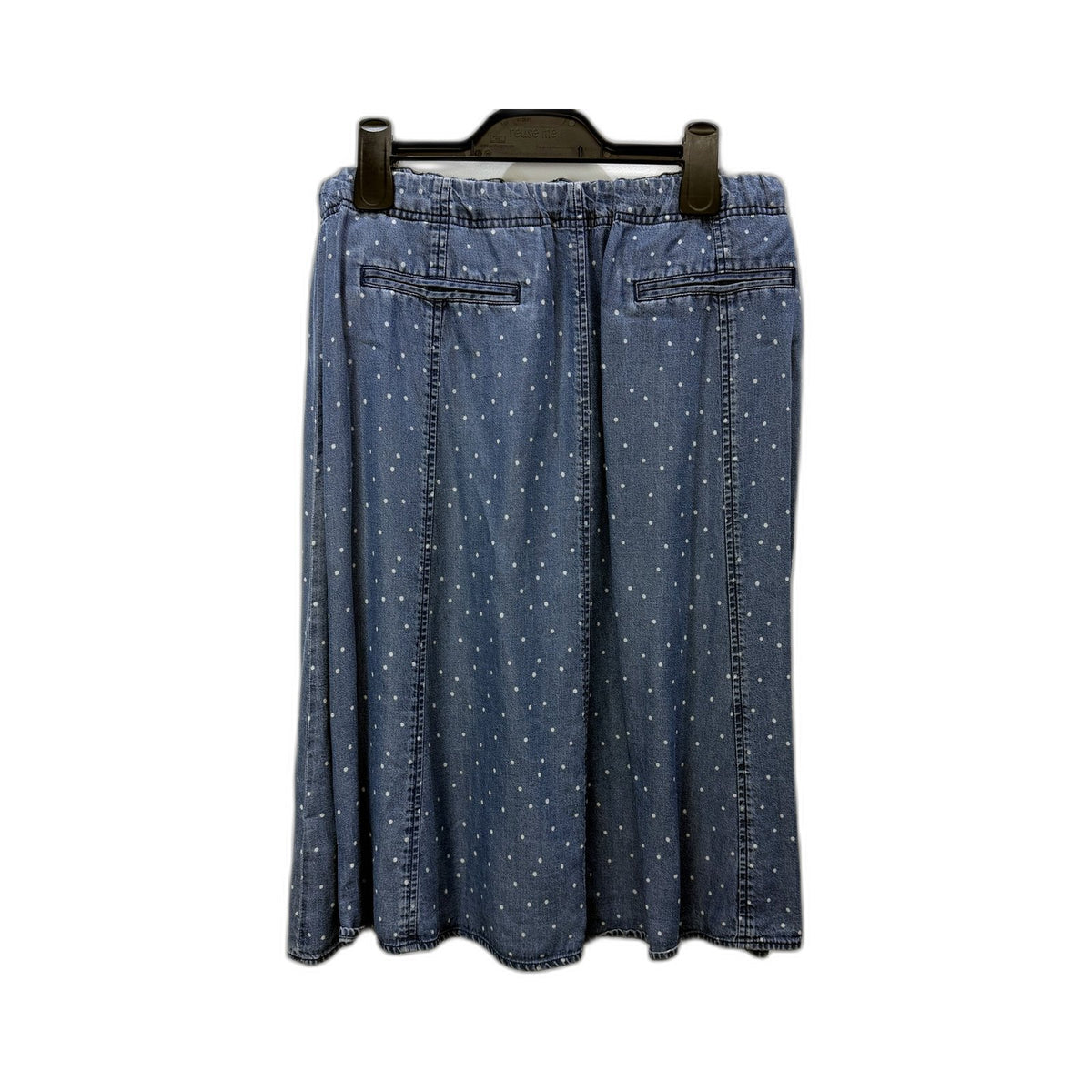 Sportscraft Womens A-Line Skirt Blue Polka Dot Elastic Waist Size 14