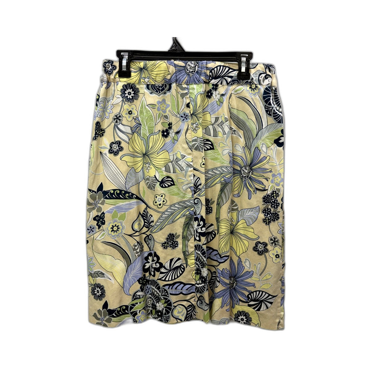 Gordon Smith Womens A-Line Skirt Floral Print Button Front Size 14