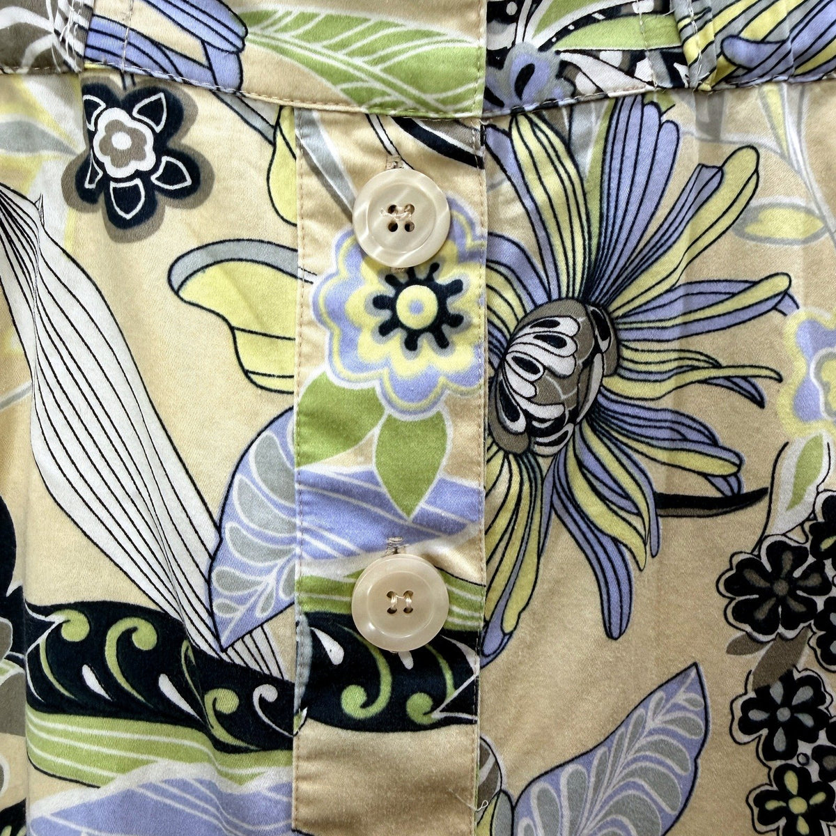 Gordon Smith Womens A-Line Skirt Floral Print Button Front Size 14