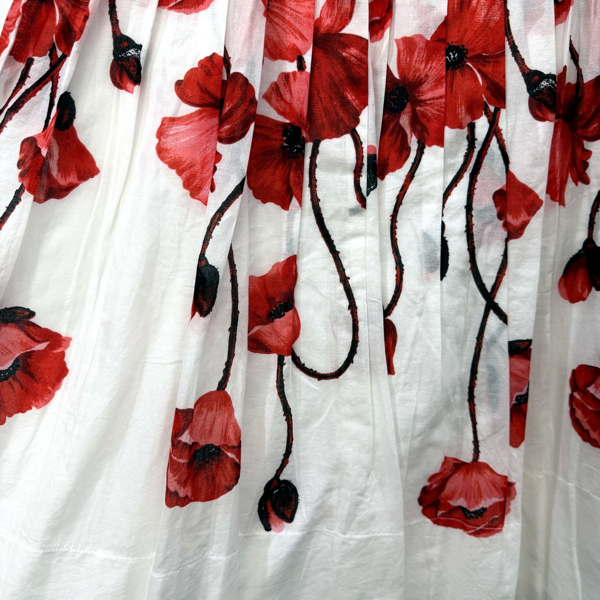 Yarra Trail Womens Red Poppy Floral Midi Skirt Size 12 NEW