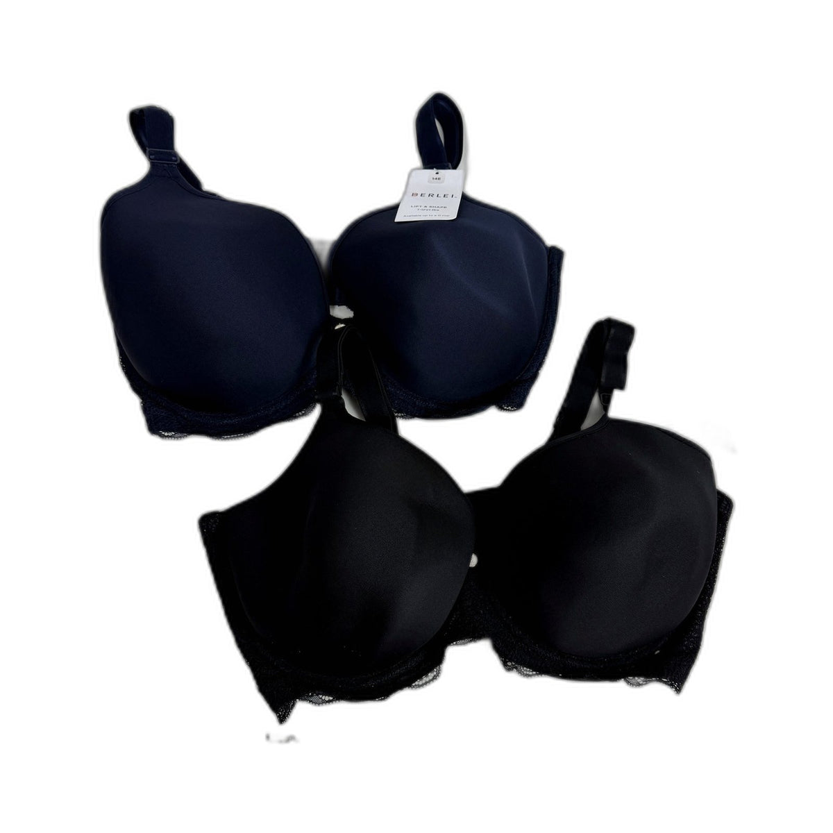 Berlei Womens Lift & Shape Spacer Bra 2 Pack Navy Black Size 14E NEW