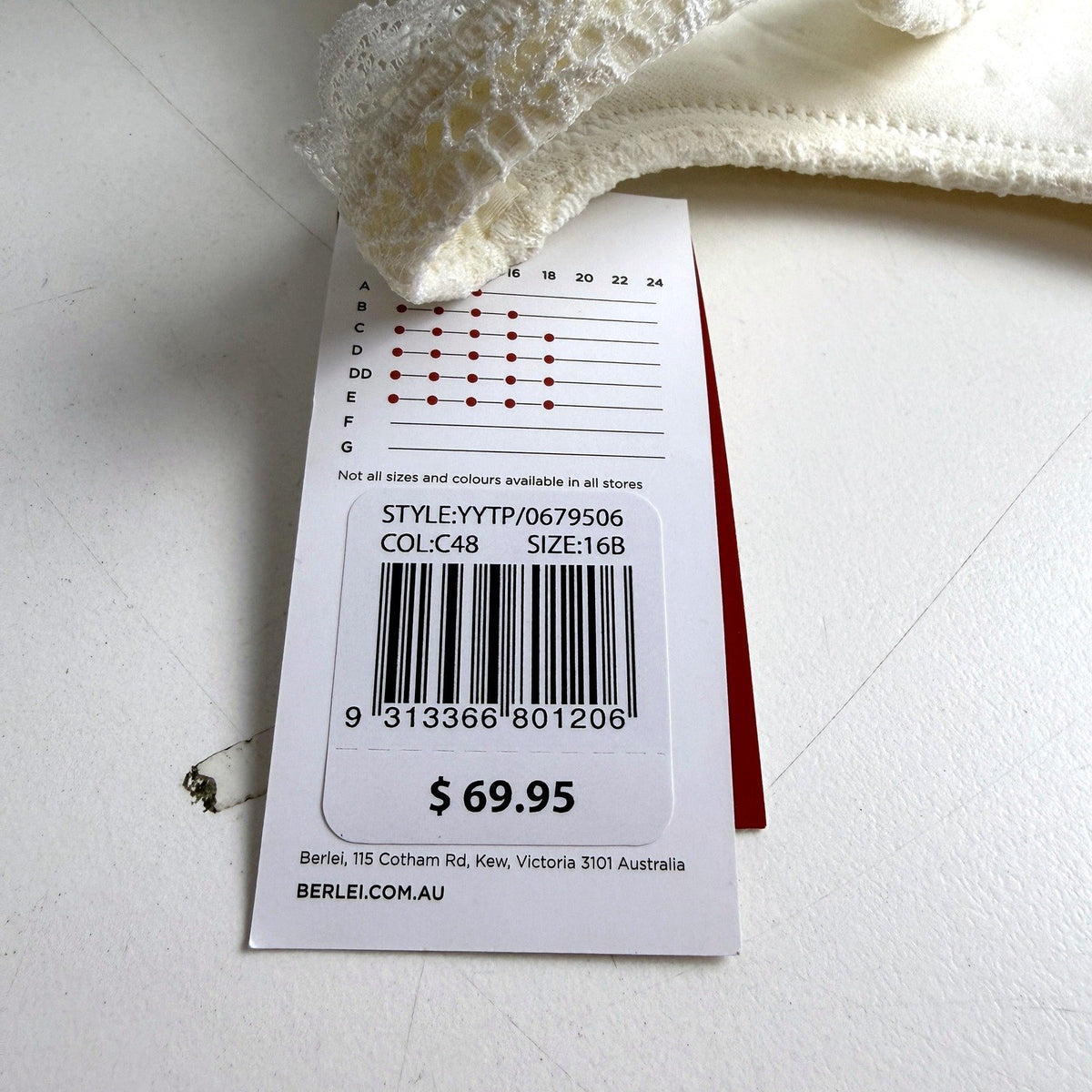Berlei Womens Barely There Lace T-Shirt Bra 2-Pack Black White 16B NEW