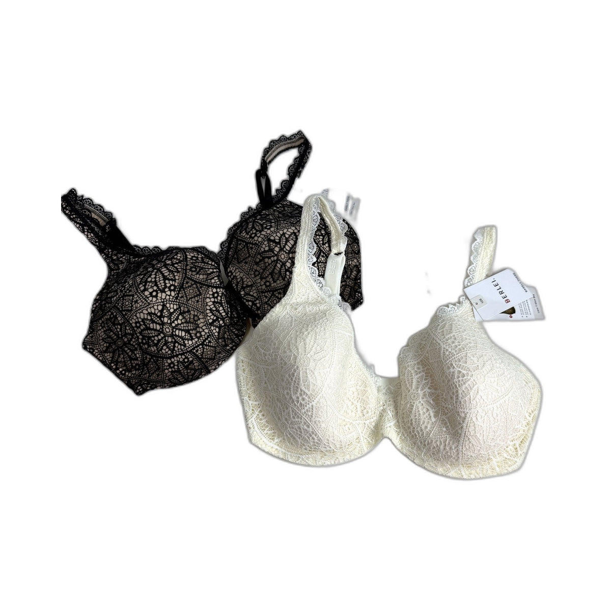 Berlei Womens Barely There Lace T-Shirt Bra 2-Pack Black White 12E NEW