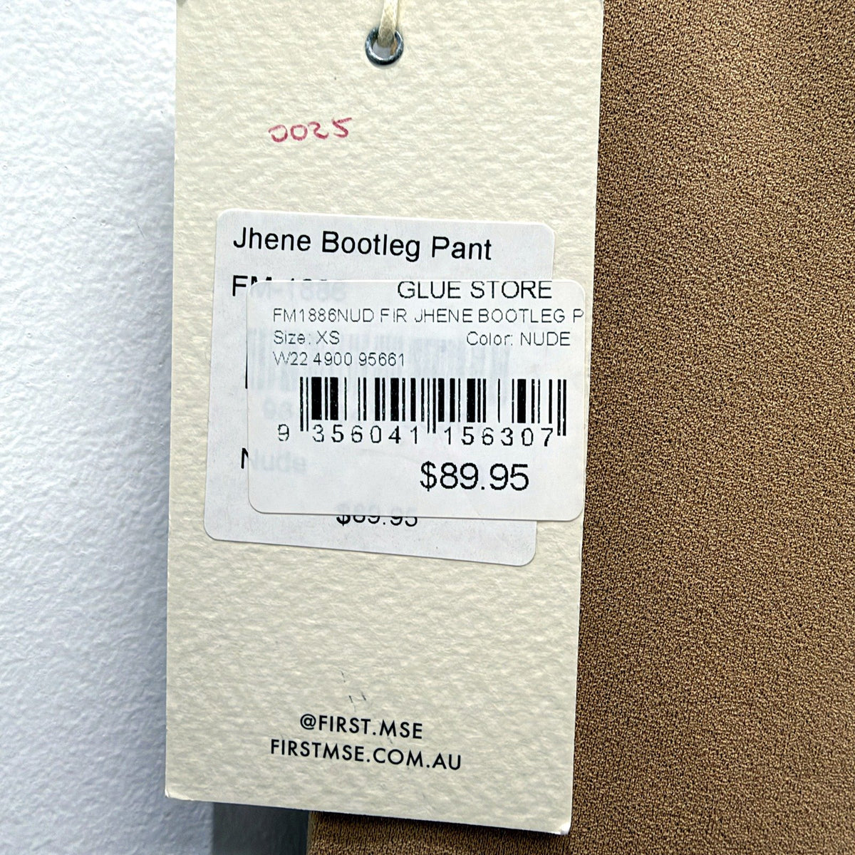 First MSE Womens Bootleg Flare Pants High Waisted Tan XS NEW