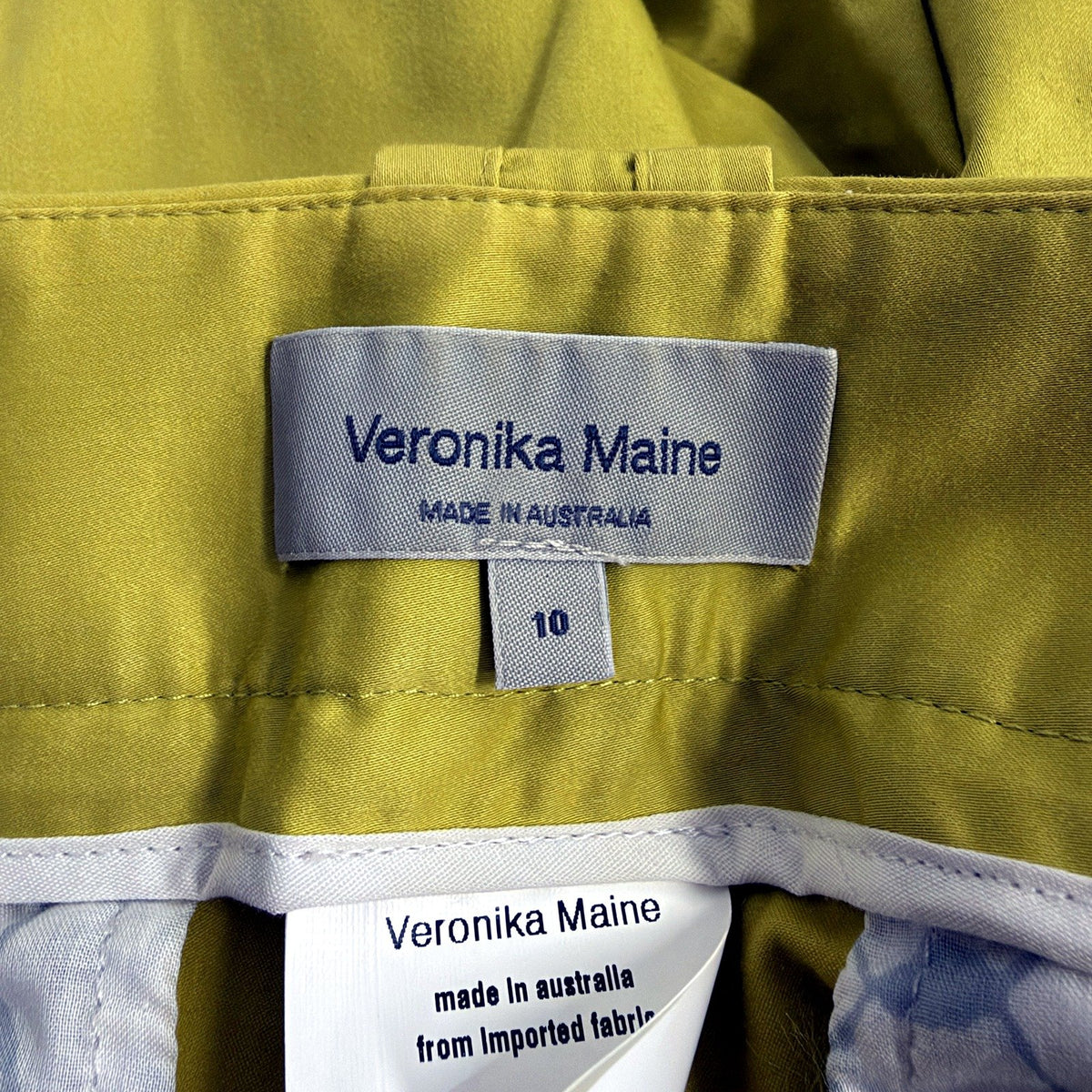 Veronika Maine Womens Tailored Dress Pants Chartreuse Yellow Size 10