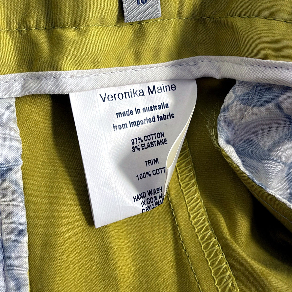 Veronika Maine Womens Tailored Dress Pants Chartreuse Yellow Size 10