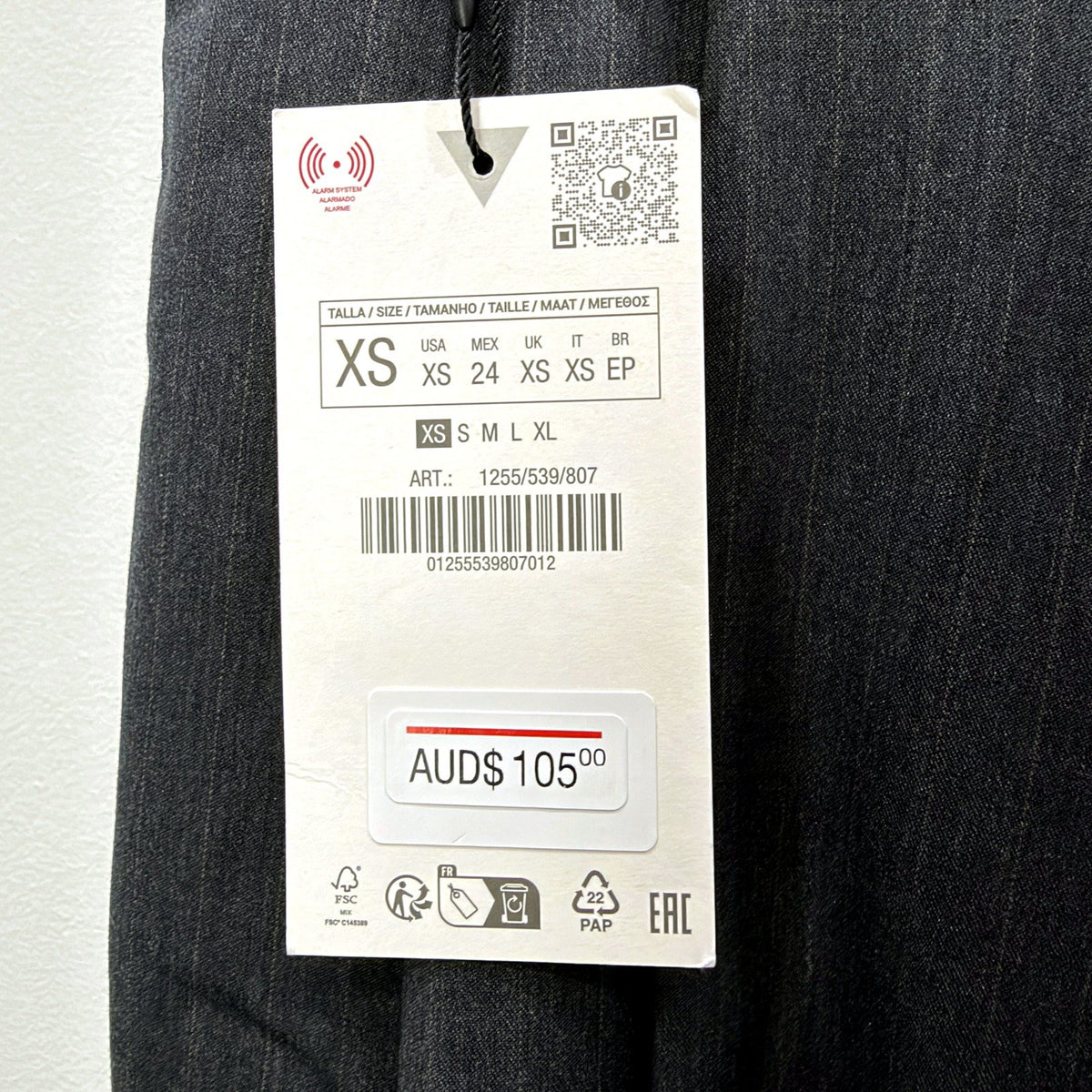 Zara Womens Wide Leg Trousers Charcoal Gray Tailored XS NEW