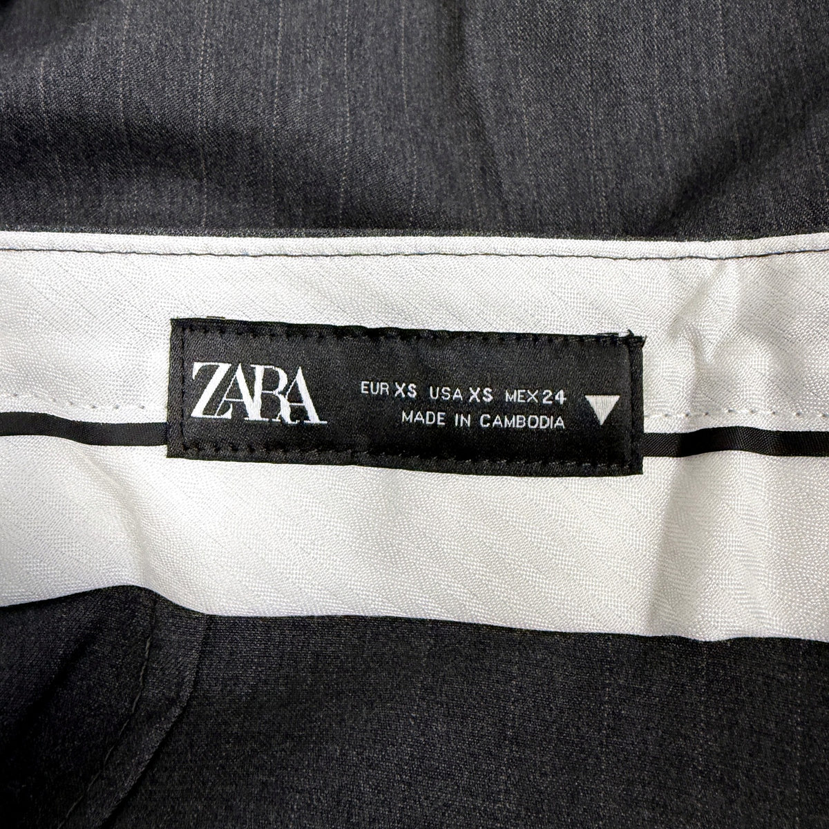 Zara Womens Wide Leg Trousers Charcoal Gray Tailored XS NEW
