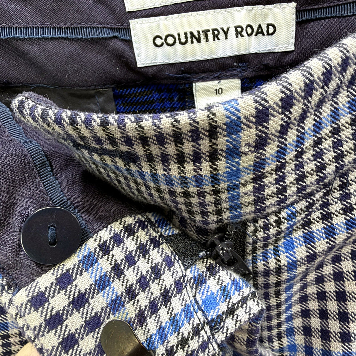 Country Road Womens Multi Color Houndstooth Check Dress Pants Size 10