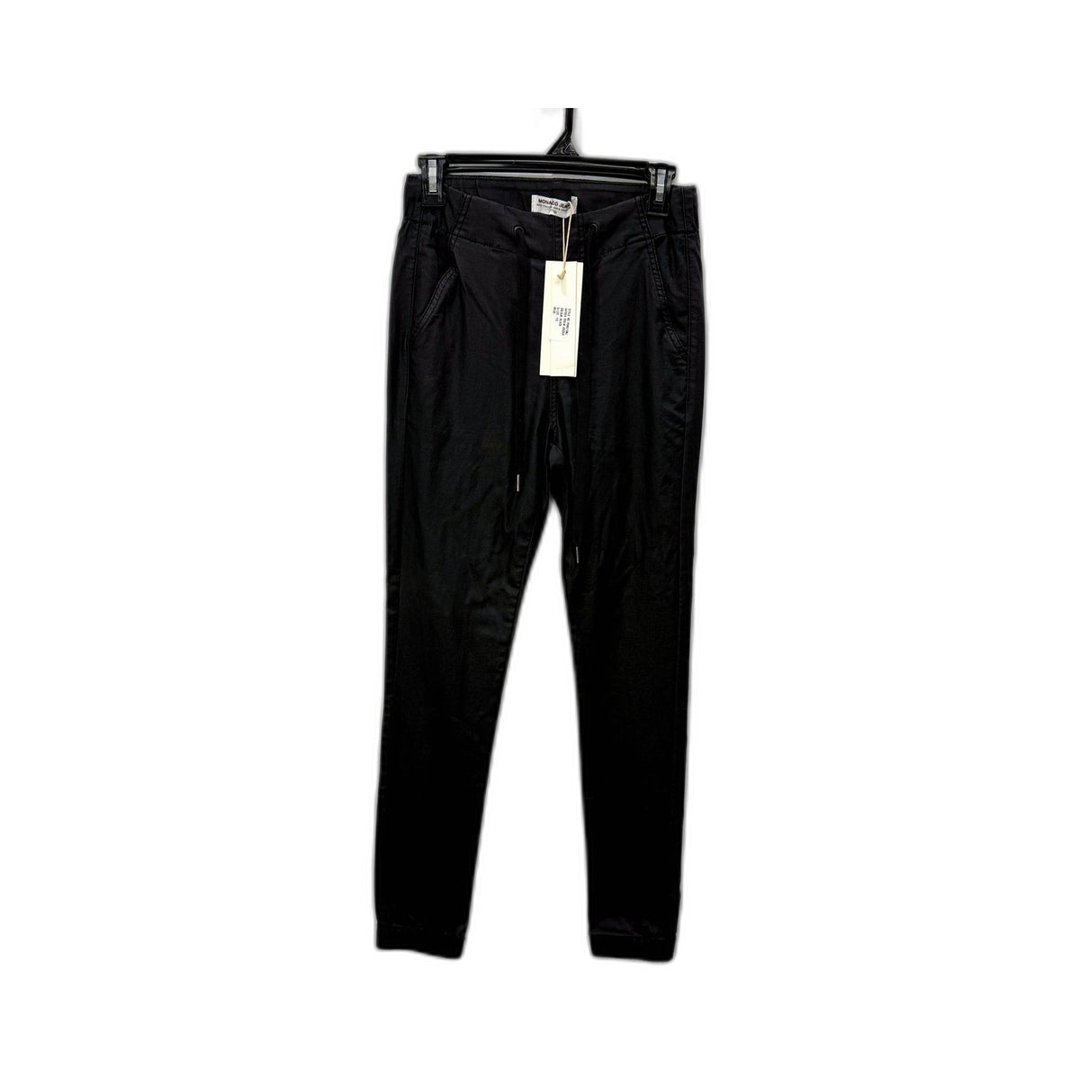 Monaco Jeans Womens Black Denim Jogger Pants Stretch Tapered Size 10 NEW