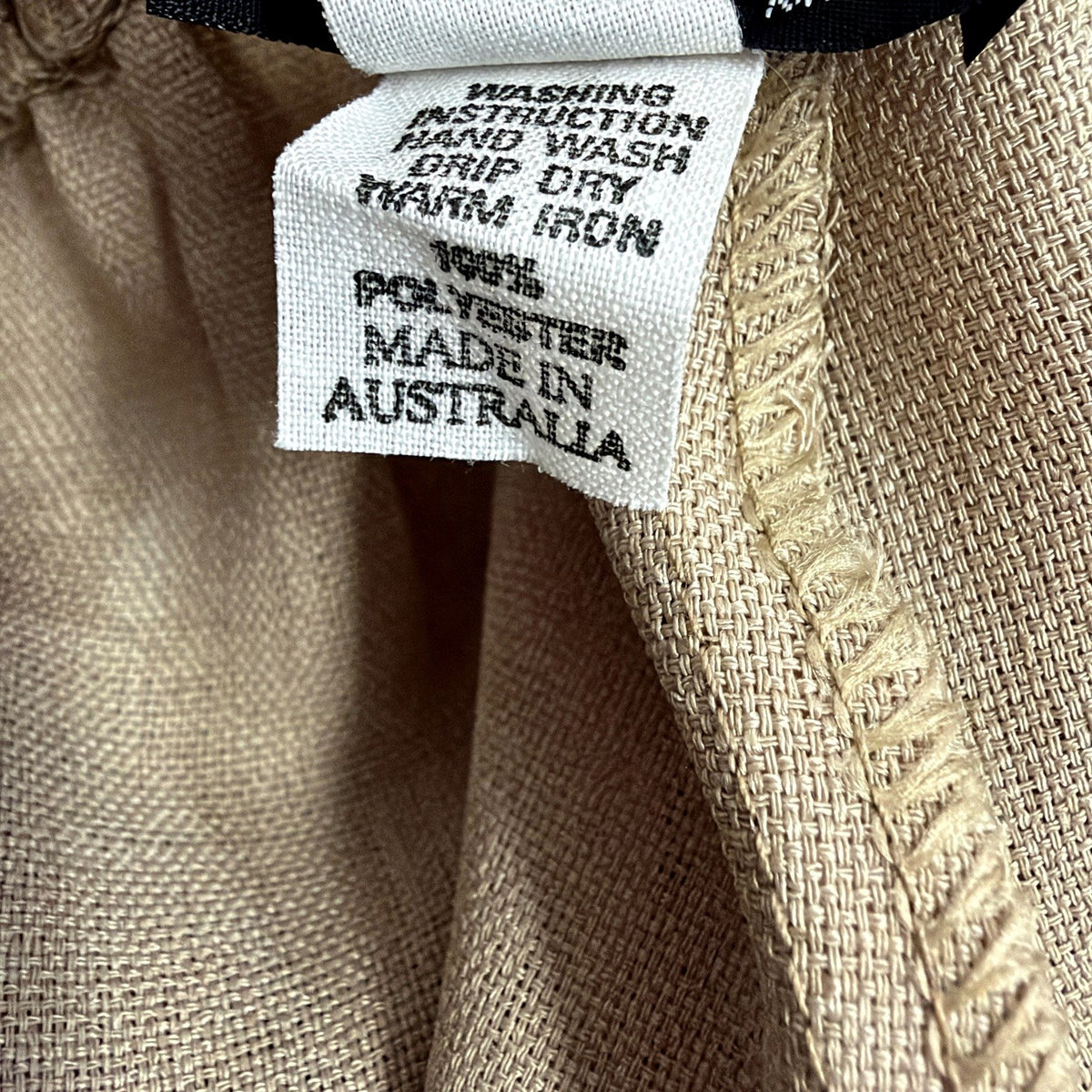 David Womens Linen Pants Elastic Waist Taupe Beige Size 20 NEW