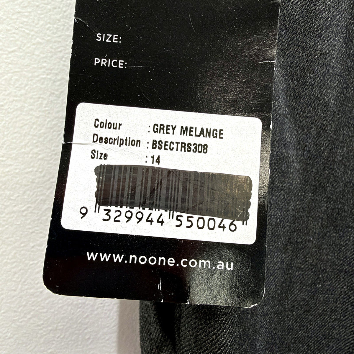 Noone Womens Dress Pants Grey Melange Tailored Fit Size 14 NEW