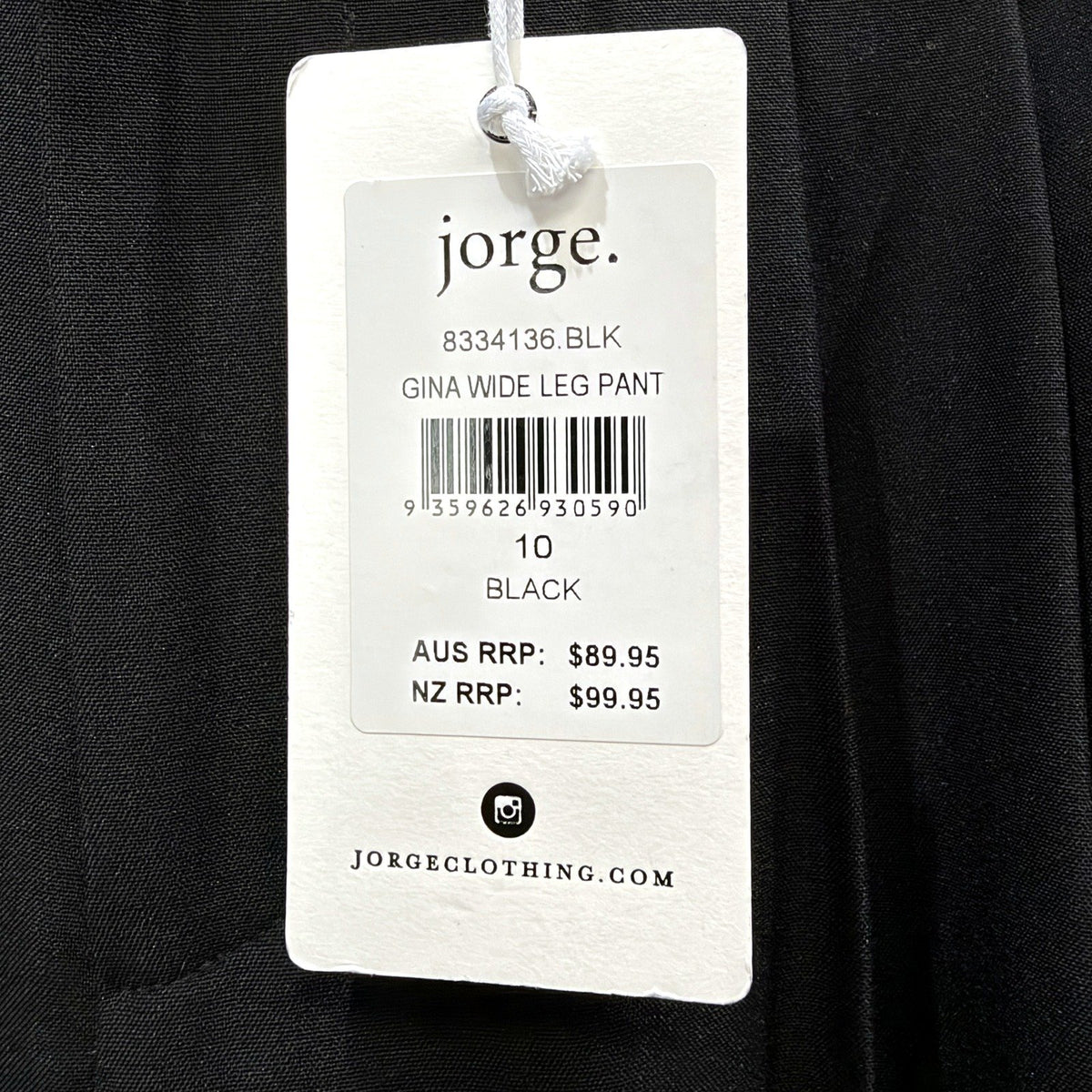 Jorge Womens Wide Leg Pants Black Scalloped Hem Size 10 by NEW