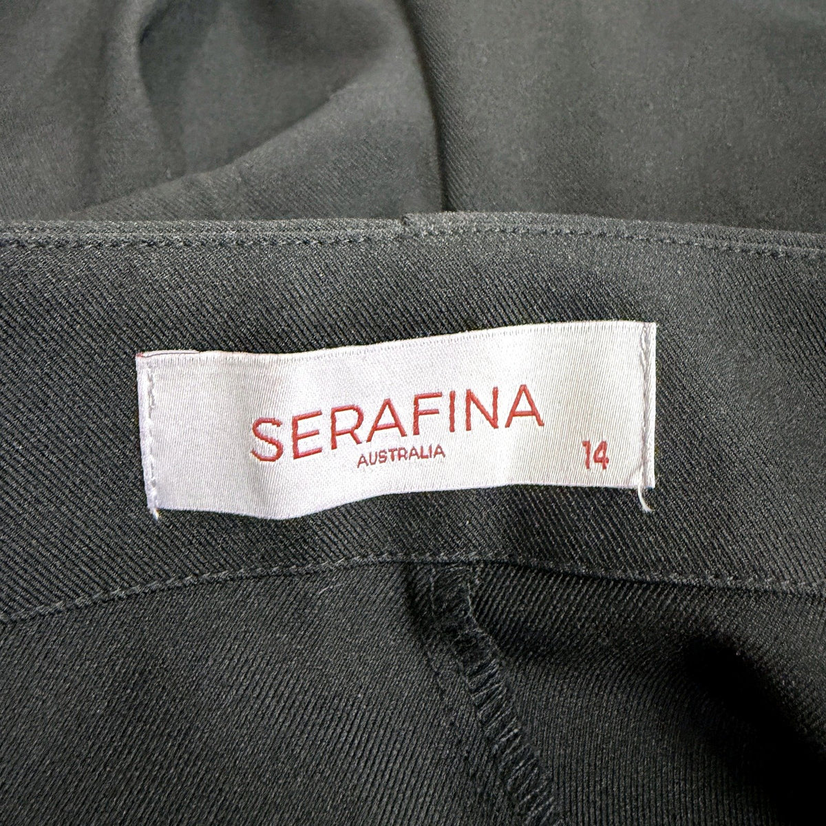 Serafina Womens Wide Leg Trousers Black Distressed Size 14