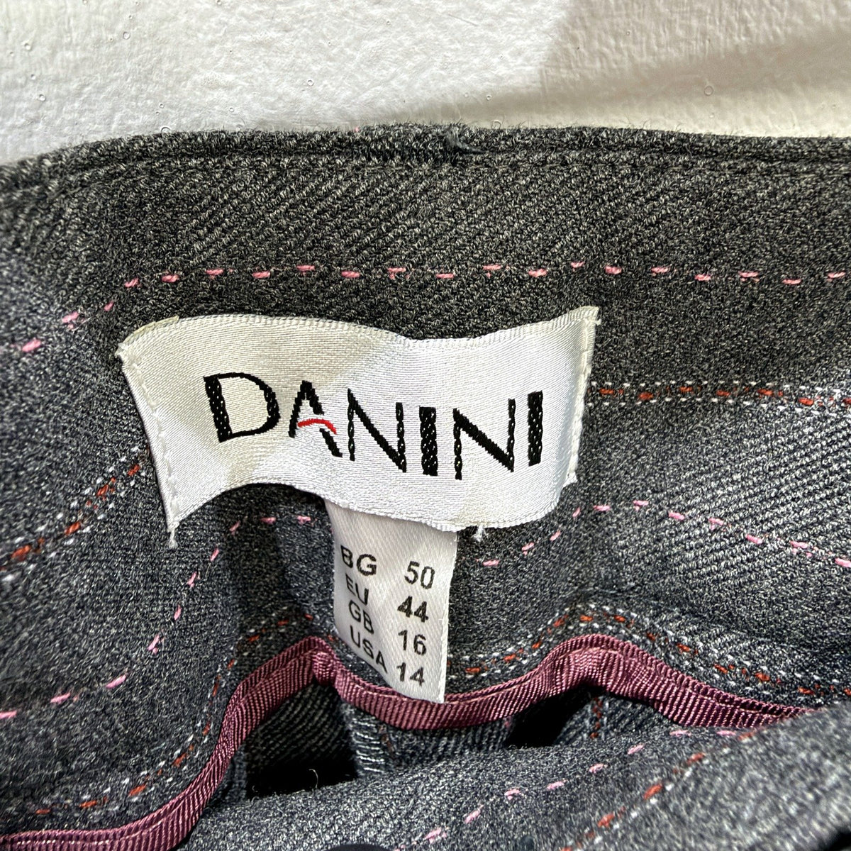 Danini Womens Dress Pants Charcoal Gray Pinstripe Size 18