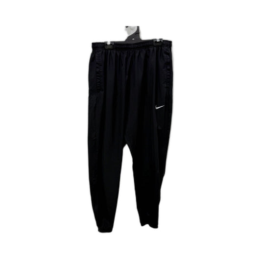 Nike Mens Black Track Pants Dri-Fit Ankle Zip Joggers Size M