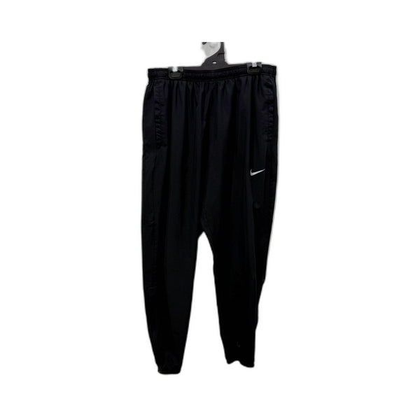 Nike Mens Black Track Pants Dri-Fit Ankle Zip Joggers Size M