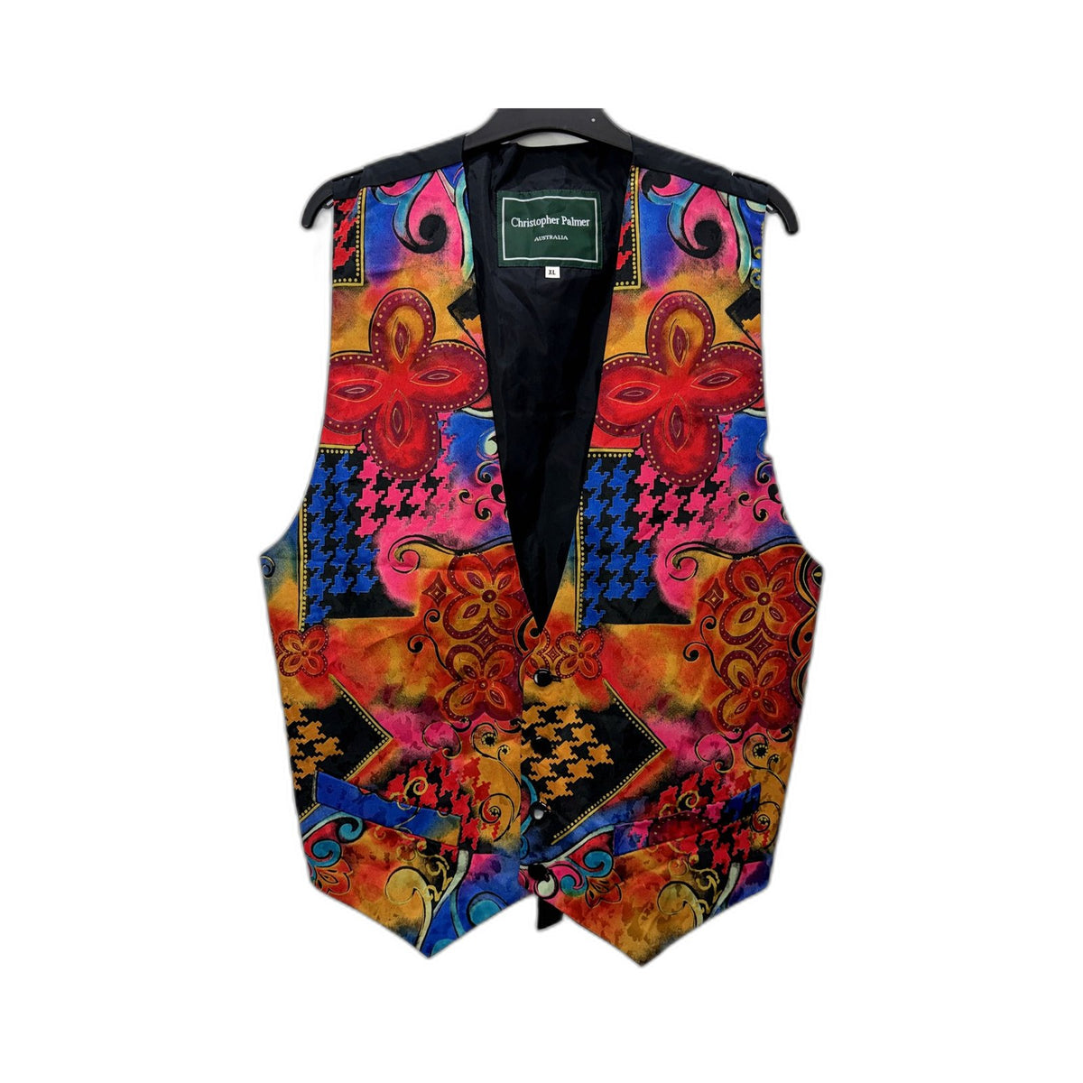 Christopher Palmer Mens Black Abstract Pattern Vest Size M