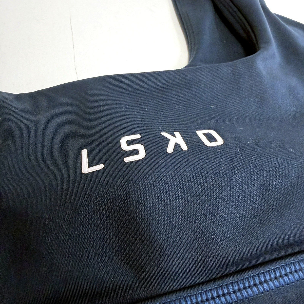 LSKD Womens Navy Blue Racerback Sports Bra Non-Padded XS | Size XS