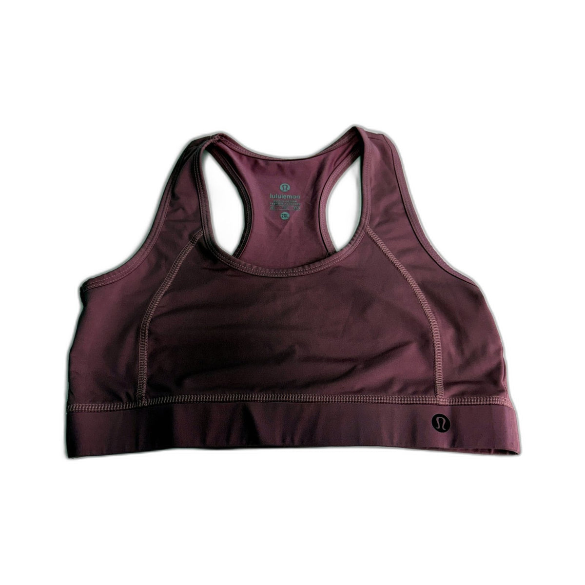 Lululemon Womens Sports Bra Racerback Pink Mauve Size 2XL Support
