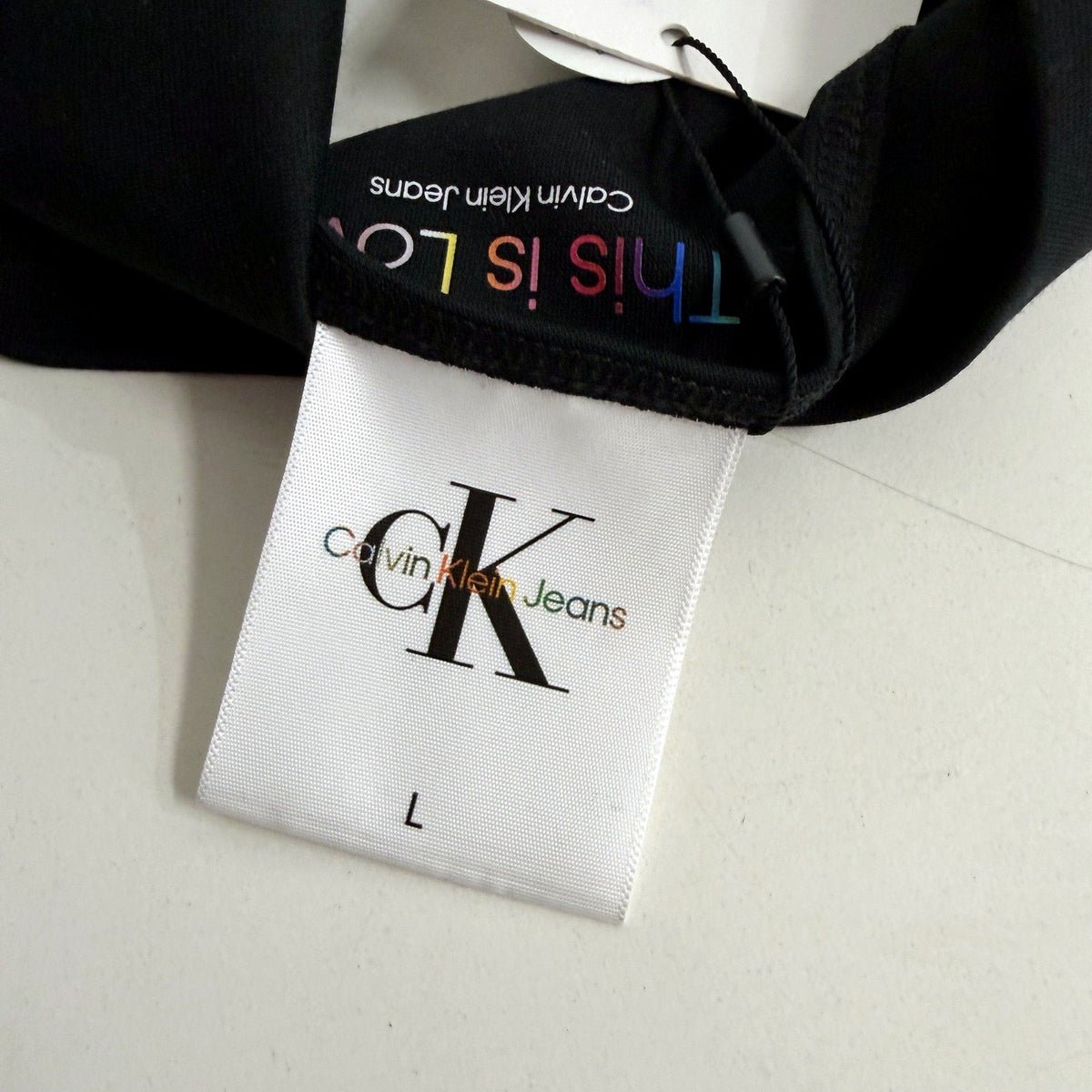 Calvin Klein Jeans Womens Black Tube Top Elastic Headband Size L NEW