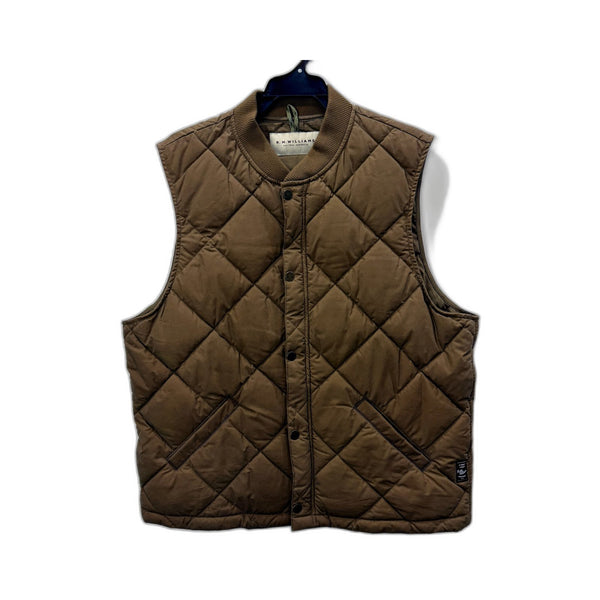 R.M. Williams Mens Quilted Puffer Vest Olive Brown Size L