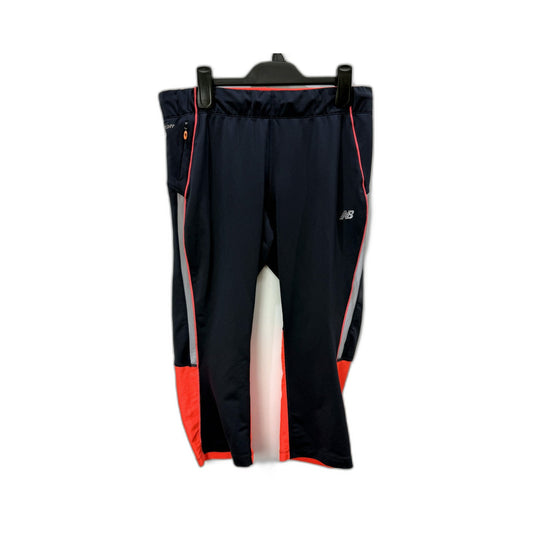 New Balance Womens Athletic Capri Leggings Navy Blue Orange Medium