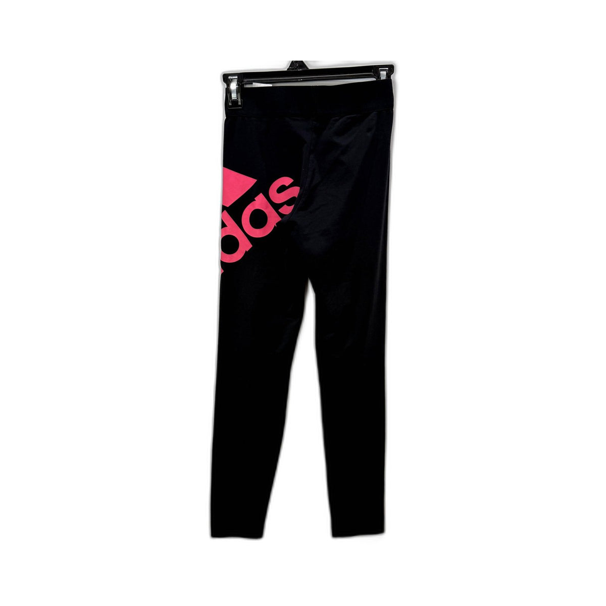 Adidas Girls Athletic Leggings Black Hot Pink Logo Youth Size 13-14