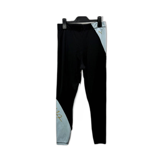Puma Womens DryCell Athletic Leggings Black Light Blue Grey M