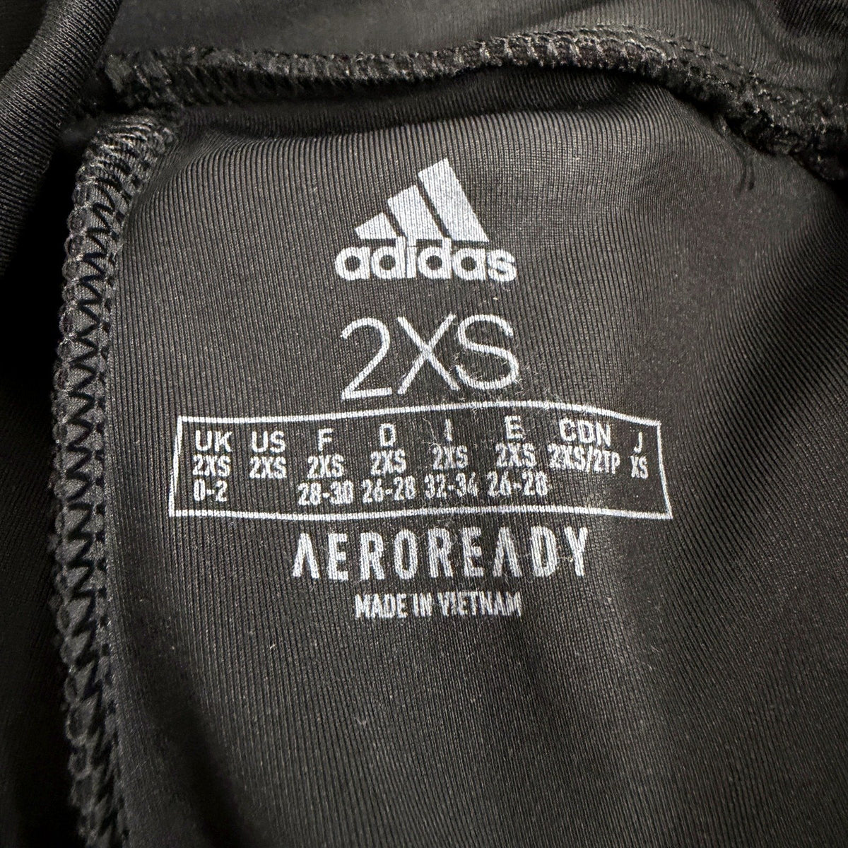 Adidas Womens Aeroready Black Leggings Athletic Fit Size 2XS NEW