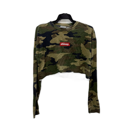Stüssy Womens Cropped Long Sleeve T-Shirt Camouflage Multi Color Size 8