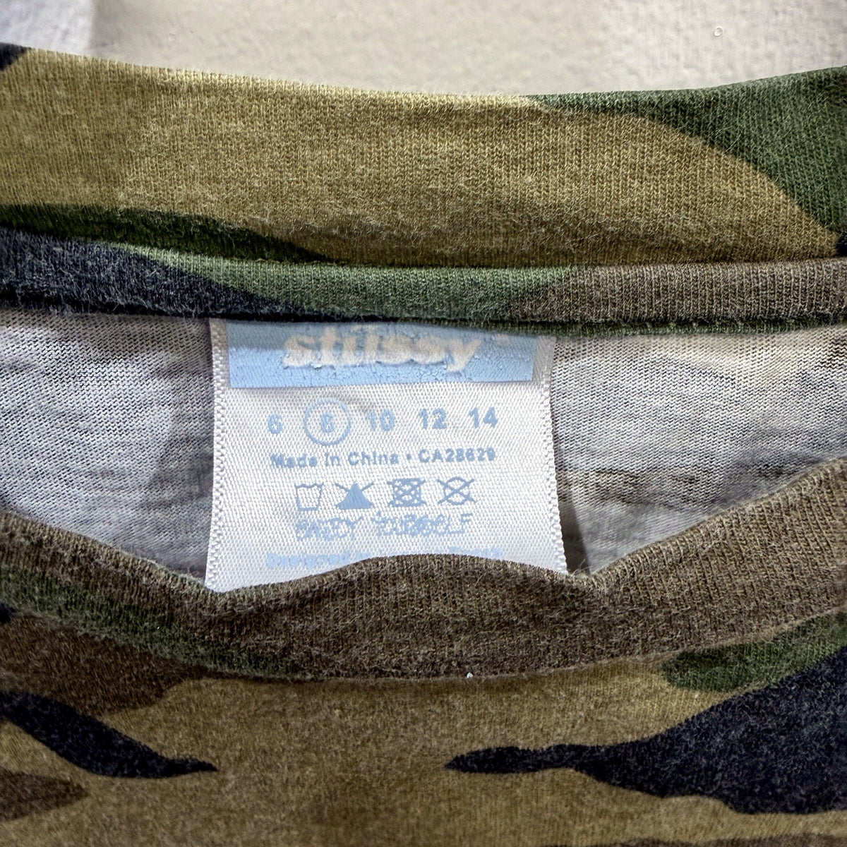 Stüssy Womens Cropped Long Sleeve T-Shirt Camouflage Multi Color Size 8
