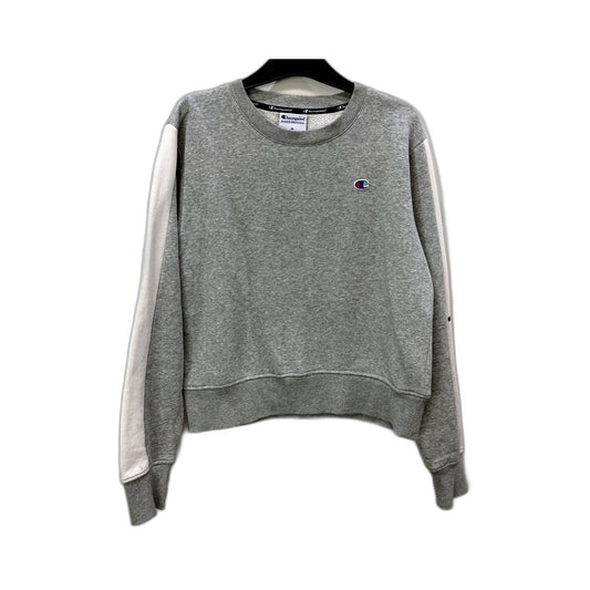 Champion Womens Pullover Sweatshirt Gray with White Sleeves Size M