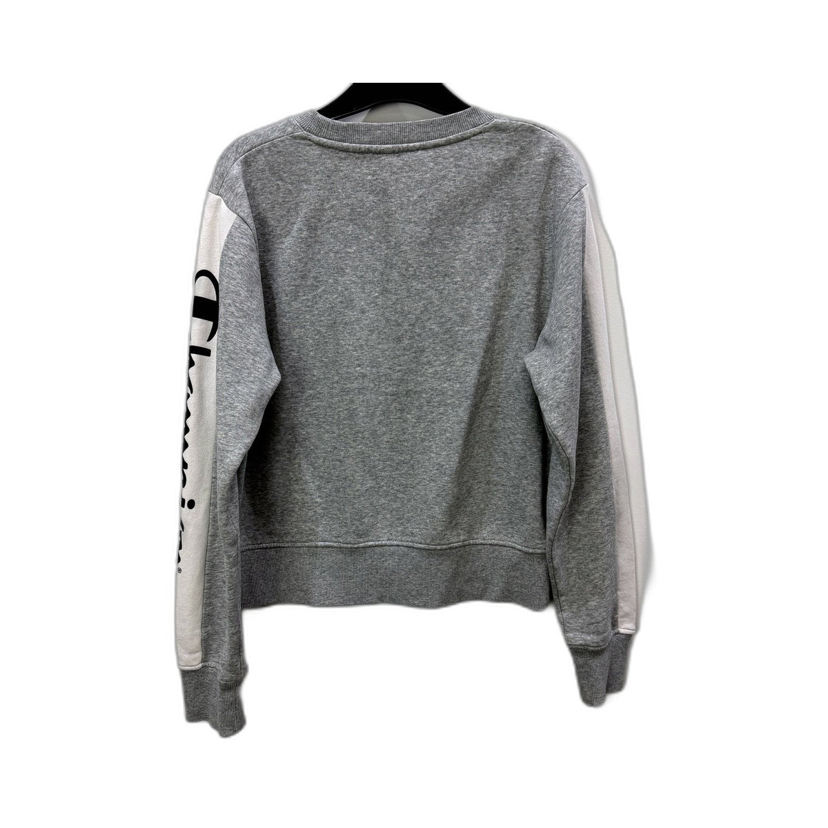 Champion Womens Pullover Sweatshirt Gray with White Sleeves Size M