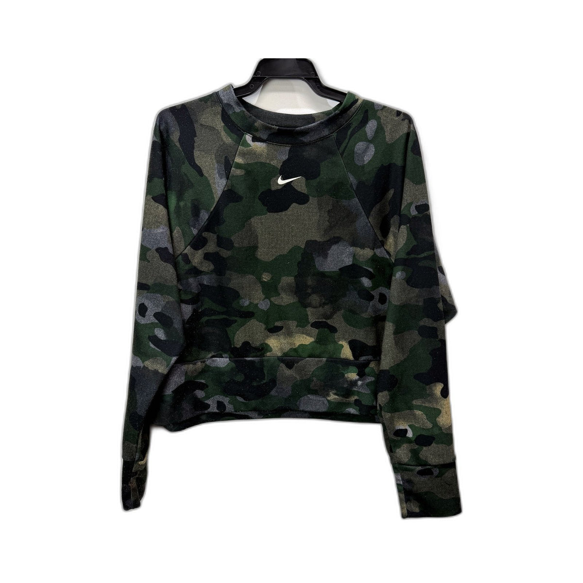 Nike Womens Crop Sweatshirt Camouflage Dri-Fit Athletic Size M