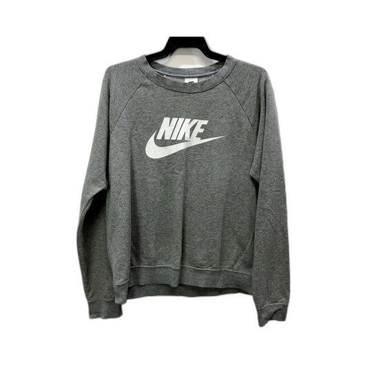 Nike Womens Pullover Sweatshirt Crew Neck Heather Gray Size M
