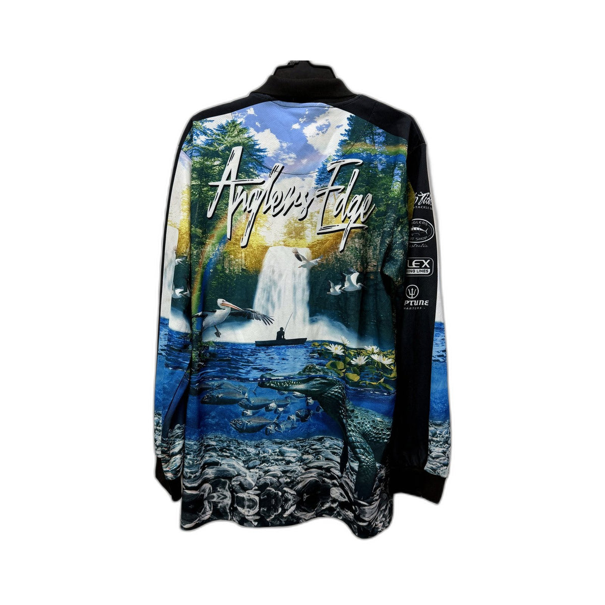 Anglers Edge Womens Long Sleeve Graphic Fishing Shirt Multi Color Size 16