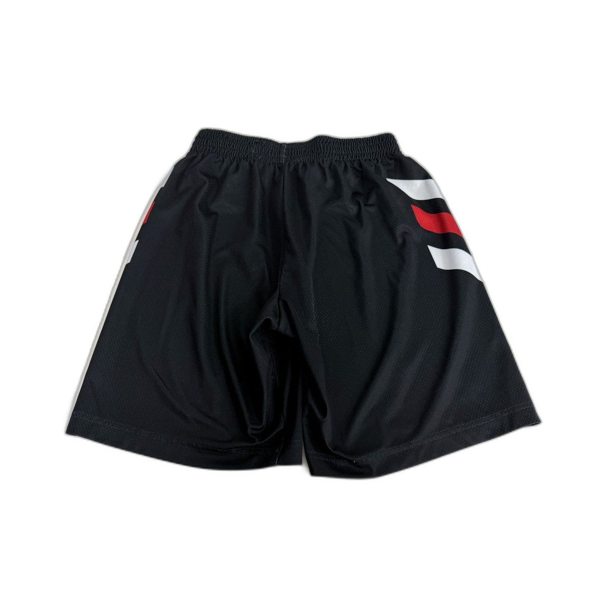 Adidas Boys Athletic Shorts Black with Red White Stripes Size S