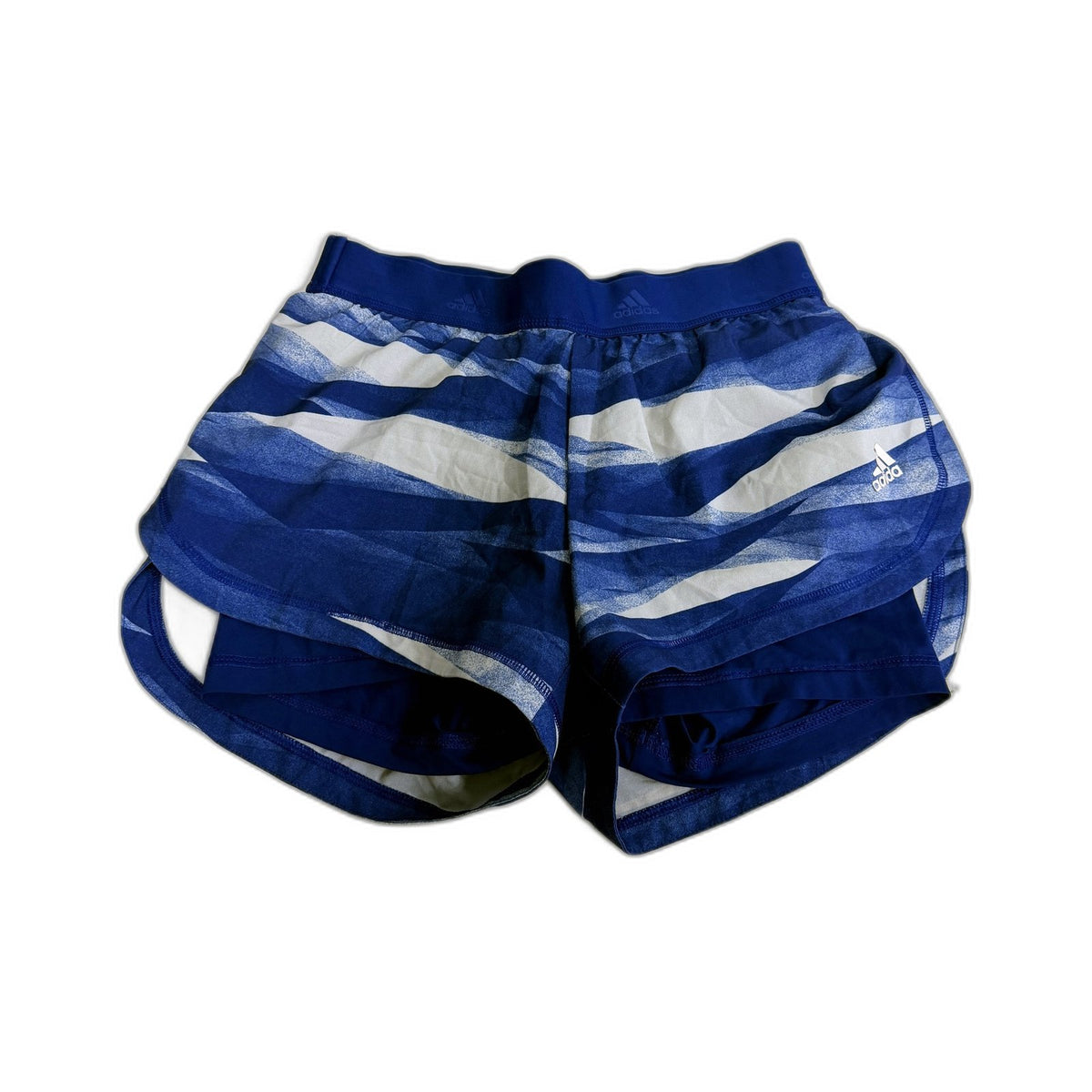 Adidas Womens Athletic Shorts Navy Blue White Striped XS