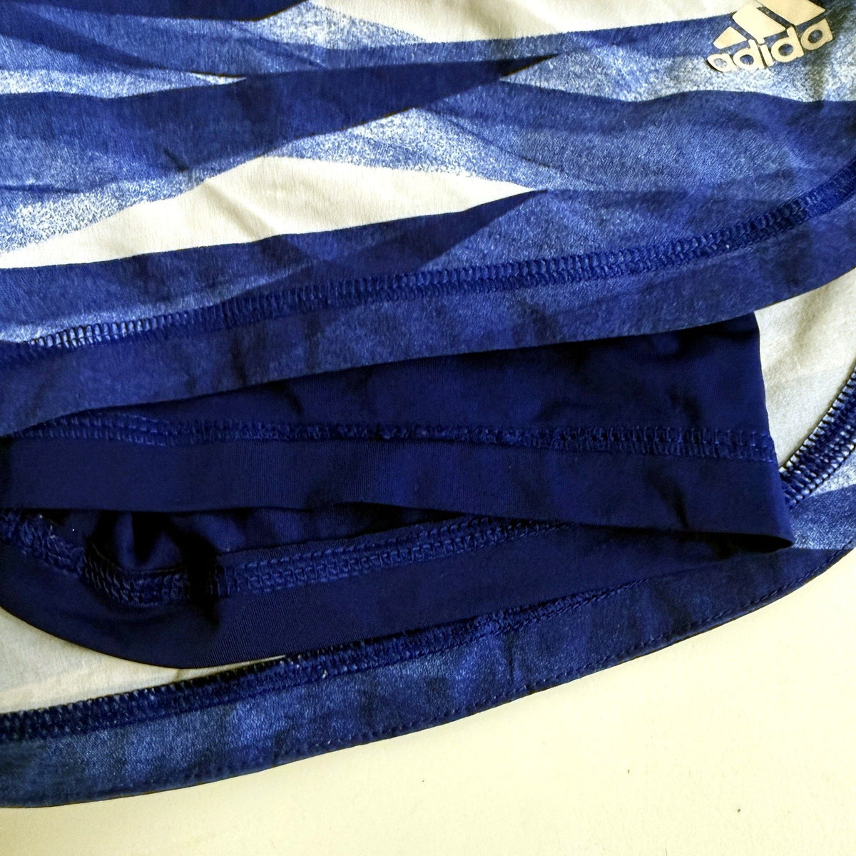 Adidas Womens Athletic Shorts Navy Blue White Striped XS