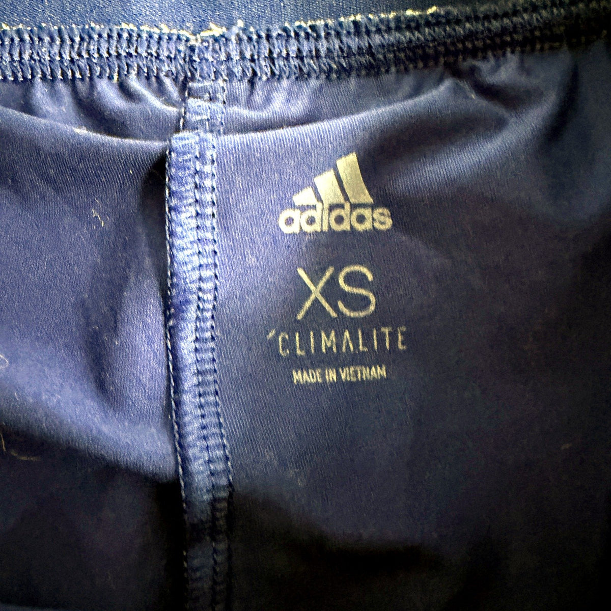 Adidas Womens Athletic Shorts Navy Blue White Striped XS